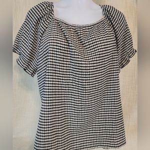 Cato's Black and white plus size blouse
